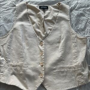 Express Cream Buttoned Vest